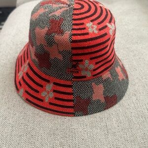 Kangol Kids Red and Black Floral Bucket Hat